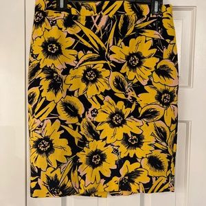 J Crew Floral Pencil Skirt size 4